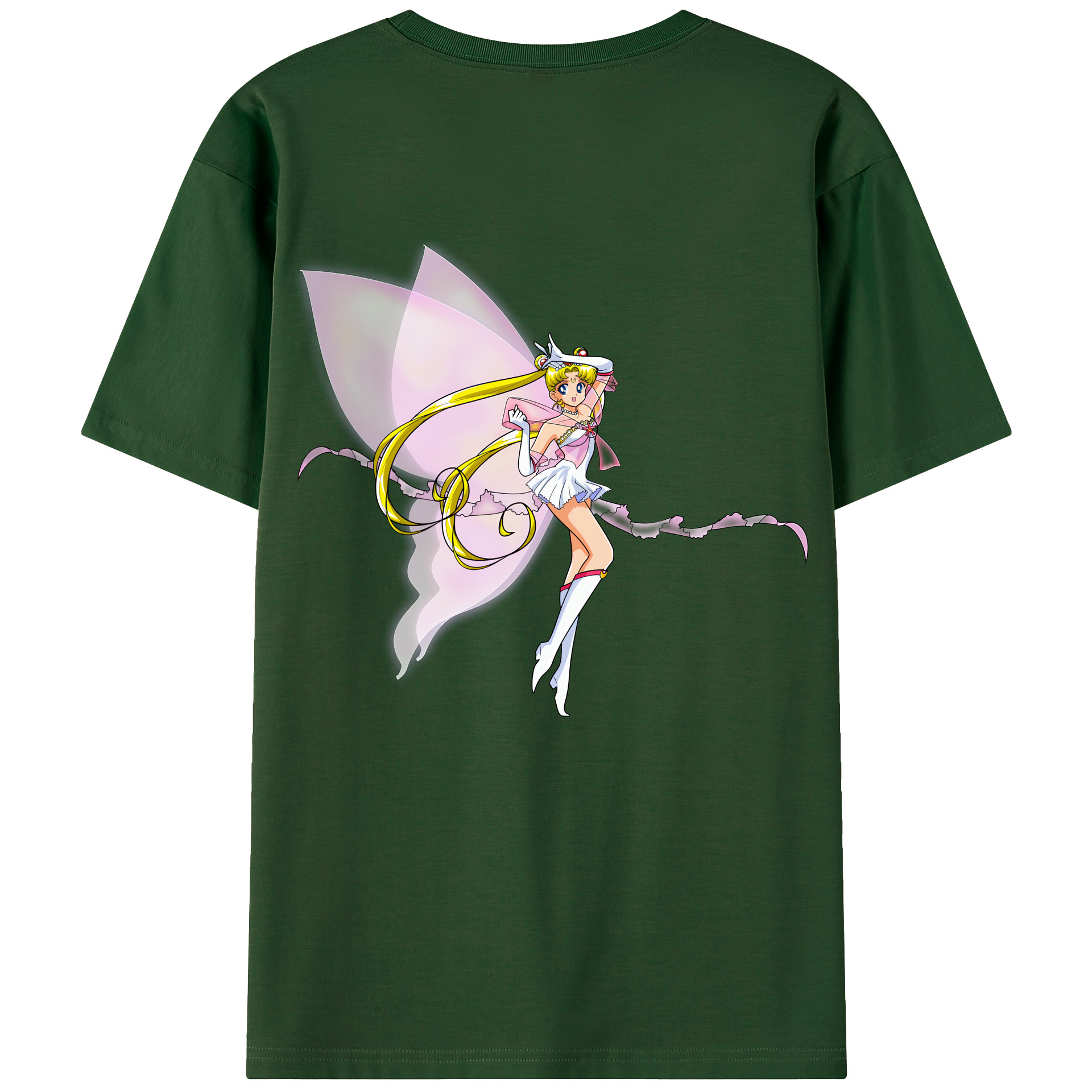 （画像用） 美少女戦士セーラームーン 月野 うさぎ つきの うさぎ Sailor Moon Tsukino Usagi 綿100％半袖Tシャツ（背面プリント）